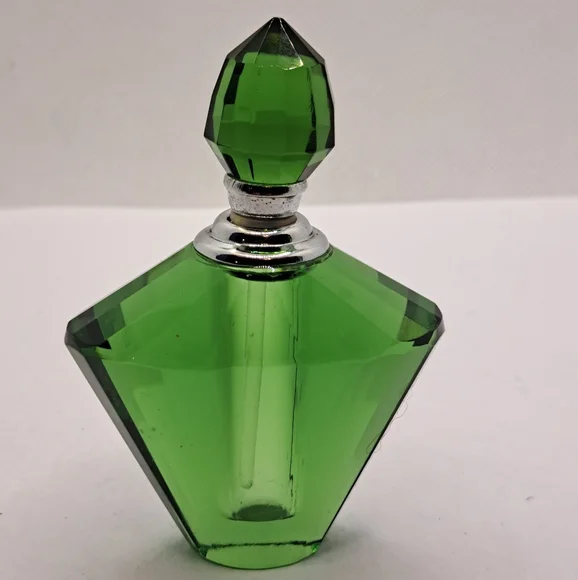 Bath Small Emerald Green Glass Faceted Perfume Bottle Poshmark
